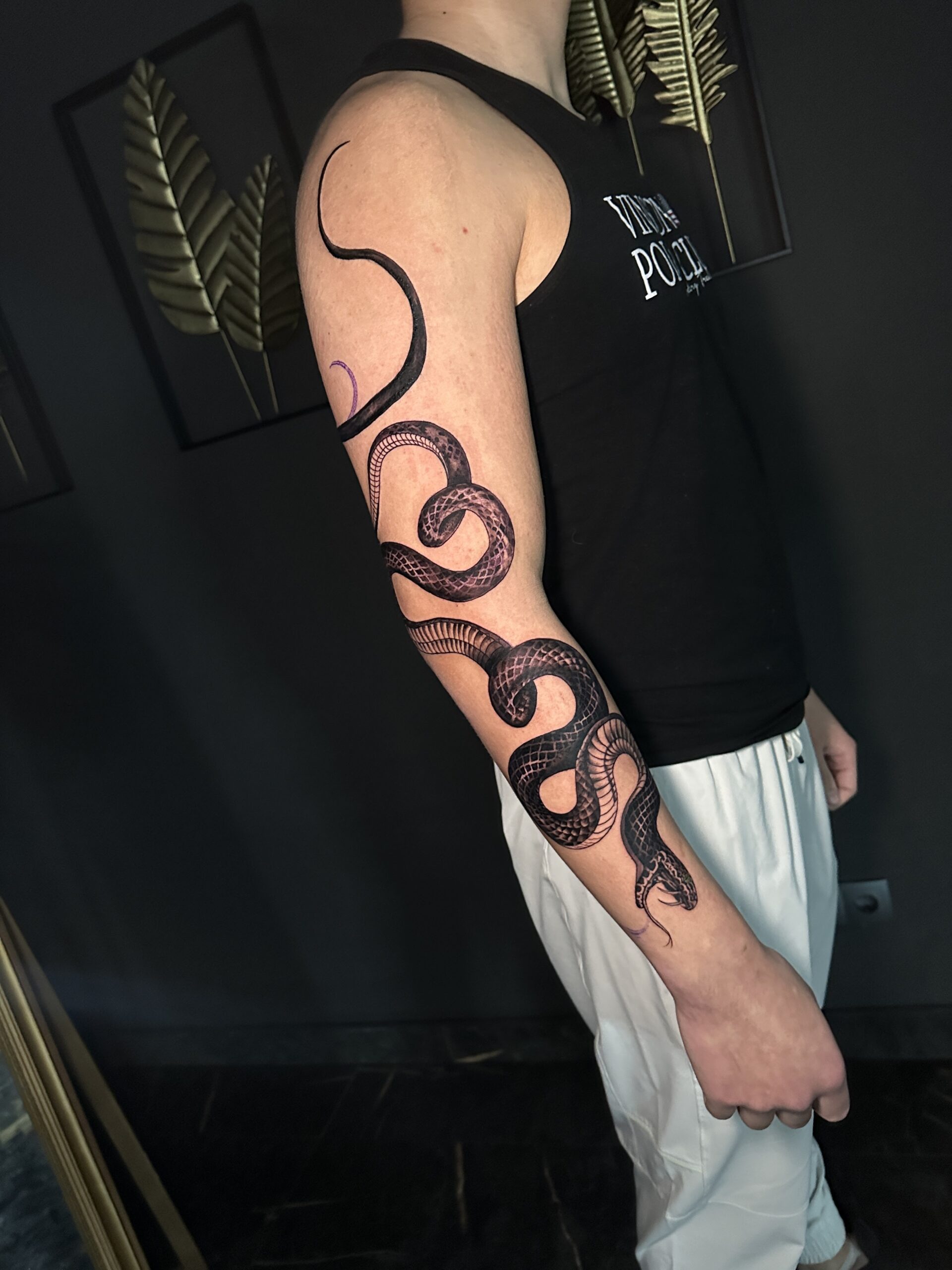 Snake tattoo, Arm sleeve